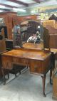 Antique Mid - 20th Century Flame Mahogany Mirrored Vanity Dressing Table W Drawers 1900-1950 photo 6