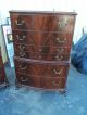 50012 Mahogany 8 Pc Chippendale Bedroom Set Bed Dresser Nightsand S Vanity Chest 1900-1950 photo 1