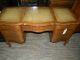 Antique French Provincial Leather Top Kneehole Desk 1900-1950 photo 9