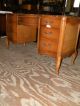 Antique French Provincial Leather Top Kneehole Desk 1900-1950 photo 8