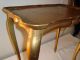 3 Nesting Tables Set Gold Wood Florentine Vintage Made In Italy Table Post-1950 photo 10