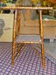 Antique Tortoise Bamboo Side Table With Square Top And Shelf 1800-1899 photo 2
