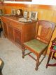 Ca.  1936 Antique Oak Sideboard,  Dining Table W/ 2 - Leaves And 6 Chairs 1900-1950 photo 2
