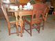 Ca.  1936 Antique Oak Sideboard,  Dining Table W/ 2 - Leaves And 6 Chairs 1900-1950 photo 4