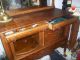 Antique Tiger Oak Buffet Sideboard Furniture W/ Mirror Claw Foot Curved Glass 1900-1950 photo 5