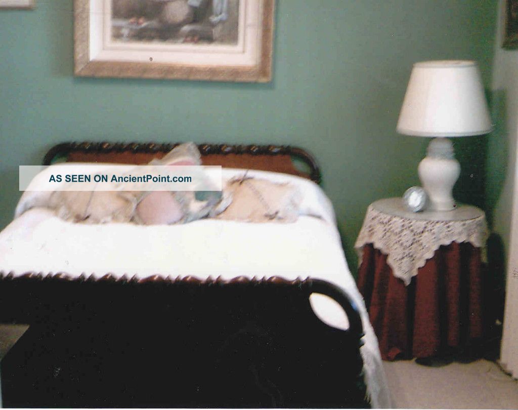 Antique Walnut Spool Bed 1860 With Orginal 6 1/2 