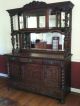 Antique Oak Sideboard Buffet With Beveled Glass & Mirror Gallery 1800-1899 photo 1