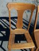 3 Early Century Quartersawn Oak T - Back Chairs With Claw Feet 1900-1950 photo 1
