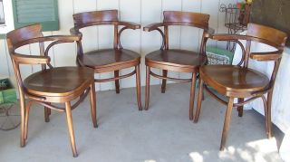 Vintage Thonet,  Kohn,  Mundus Bentwood Chairs 1922+ Matched Set Of 4 photo