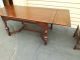50467 Antique Walnut Refactory Dining Table With 6 Chairs Chair S 1900-1950 photo 6