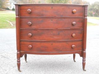 Antique American Sheraton Period Mehogany Chest Of Drawers C.  1810 Virginia photo