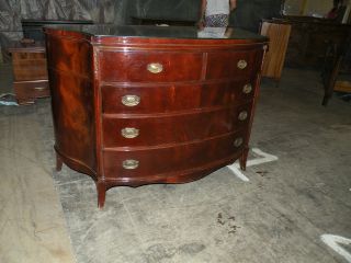 Antique Flame Mahogany Bedroom Dresser With Glass Top Furniture photo