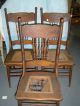 4 Matching Oak Pressed Back Chairs - Arm Chair - 1900 ' S 1900-1950 photo 4