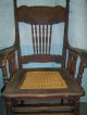 4 Matching Oak Pressed Back Chairs - Arm Chair - 1900 ' S 1900-1950 photo 5