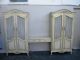 Pair Of Tall French Painted Armoires With A Desk By White 2685 Post-1950 photo 2