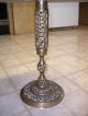 Ornate / Filigree Brass Pedestal Base Table With Round Marble Top,  2 Post-1950 photo 2