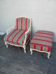 French Carved Washed Lounge Chair With Ottoman 2737 Post-1950 photo 2