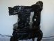Japanese 1930s Antique Carved Black Lacquered Chair With Dragons & Phoenix 1900-1950 photo 5