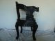 Japanese 1930s Antique Carved Black Lacquered Chair With Dragons & Phoenix 1900-1950 photo 8