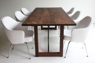 New Black Walnut Mid Century Modern Dining Table Anthony Littleton Design  photo