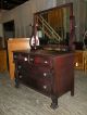 Antique Flame Mahogany Bedroom Dresser Furniture Empire Style Paw Feet 1900-1950 photo 1