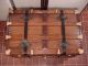 Refinished Flat Top Steamer Trunk Antique Chest With Straps,  Key & Tray 1800-1899 photo 2