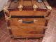 Refinished Flat Top Steamer Trunk Antique Chest With Straps,  Key & Tray 1800-1899 photo 4
