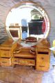 Vintage Art Deco Waterfall Vanity Dresser Unique Detailed W/ Stool.  A Must See 1900-1950 photo 1