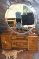 Vintage Art Deco Waterfall Vanity Dresser Unique Detailed W/ Stool.  A Must See 1900-1950 photo 3