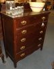 Antique Oak 5 Drawer High Boy Dresser,  Finish Oak Dresser To Refinish 1900-1950 photo 4