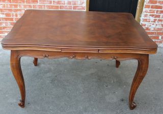 French Antique Louis Xv Walnut Dining Table. photo