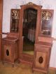 French Armoire Vanity Bed & 2 Nightstands Marble Tops Panelled Oak Truly Lovely 1800-1899 photo 2