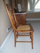 Antique Golden Oak Pressed Back Chair W/ Cane Seat 1900-1950 photo 2