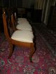 Antique Flame Mahogany Set Of 4 Side Upholstered Dining Chairs 1900-1950 photo 2