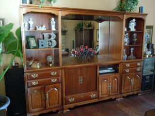 Vintage Wood Cabinet/wall Unit photo