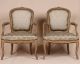 Pair Louis Xv French Antique Painted & Carved Fauteuil Arm Chairs Armchairs 1800-1899 photo 1