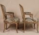 Pair Louis Xv French Antique Painted & Carved Fauteuil Arm Chairs Armchairs 1800-1899 photo 2