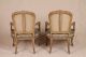 Pair Louis Xv French Antique Painted & Carved Fauteuil Arm Chairs Armchairs 1800-1899 photo 3