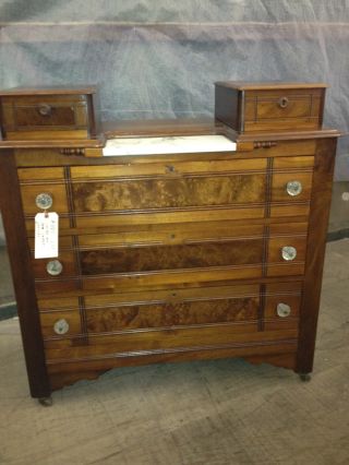 Victorian Antique Marble Top Bedroom Furniture Dresser Chest Refinished photo
