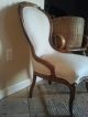 Antique Slipper Chair Queen Anne Cabriolet Legs Carved Hard Wood Reupolstered 1800-1899 photo 3