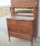 Antique Serpentine Buffet Serving Sideboard Oak Mission Arts And Crafts 1800-1899 photo 1