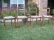 (4) Antique Rose Carved Dining Chairs 1940s Vintage Shabby 1900-1950 photo 2