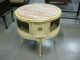 French Louis Xv Salmon Marble Round Lamp Parlor Table 2 Door Cabinet Gold Gilt 1900-1950 photo 2