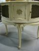 French Louis Xv Salmon Marble Round Lamp Parlor Table 2 Door Cabinet Gold Gilt 1900-1950 photo 5
