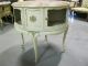 French Louis Xv Salmon Marble Round Lamp Parlor Table 2 Door Cabinet Gold Gilt 1900-1950 photo 7