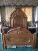 Victorian Antique Bed And Vanity Dresser Carved And Burl Walnut C.  1865 - 1875 1800-1899 photo 1