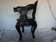 Japanese 1930s Antique Black Lacquered Chair With Carved Dragons 1900-1950 photo 4