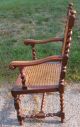 Set Of 6 Vintage Barley Twist Oak Dining Chairs W/ Two Arm Chairs 1900-1950 photo 10
