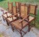 Set Of 6 Vintage Barley Twist Oak Dining Chairs W/ Two Arm Chairs 1900-1950 photo 1
