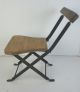 Vintage Child Oak Steel Folding Chair 15” Doll Bears Display 1900-1950 photo 1